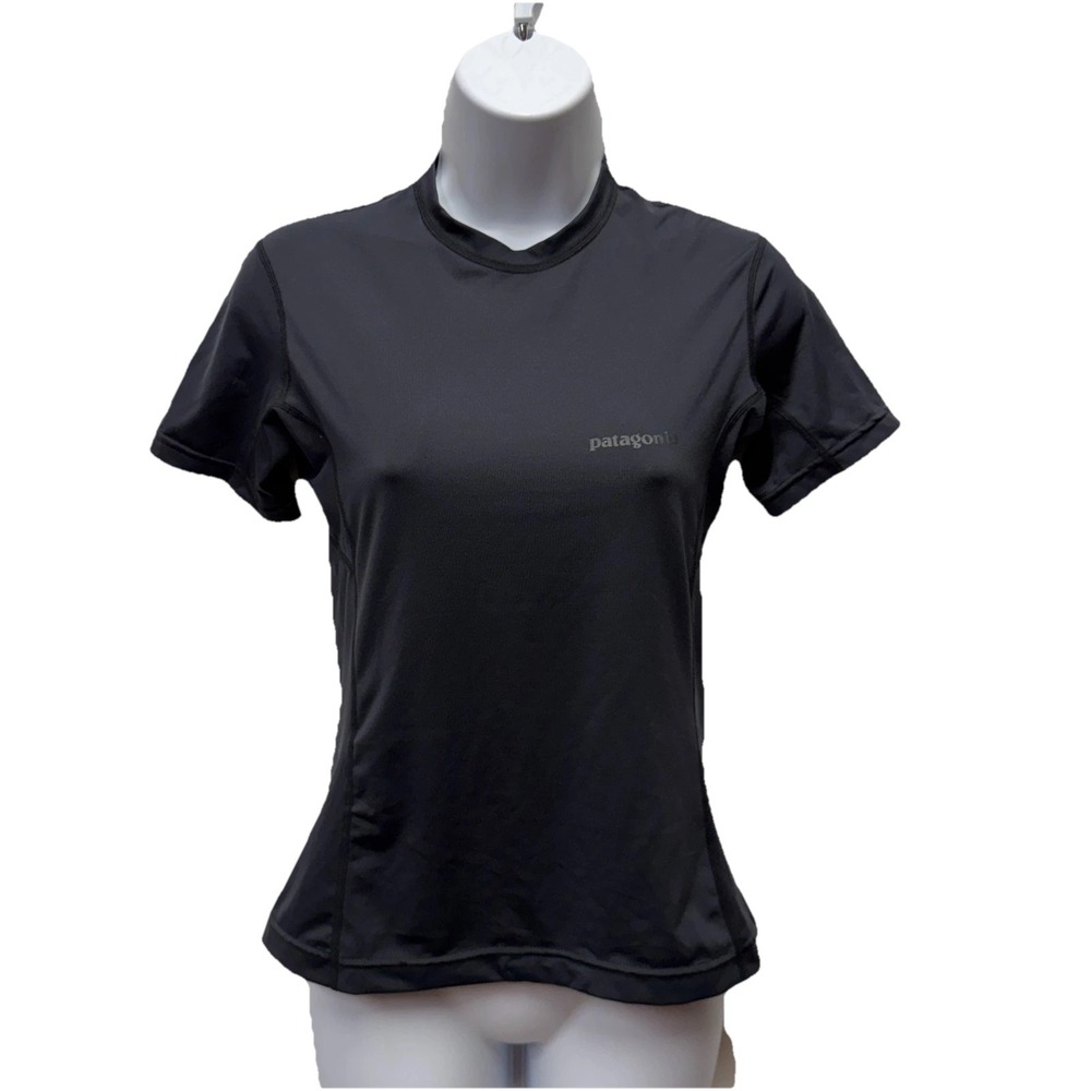 Patagonia Capilene Cool T-Shirt Womens Medium Black UPF 50 Activewear 71891